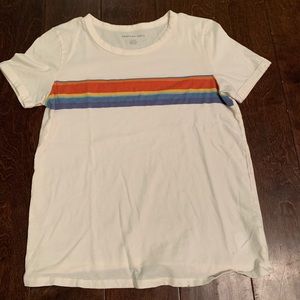 american eagle shirt w rainbow stripe